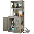 thumbnail image 1 of Uforic Wooden Hidden Litter Box Enclosure with 2 Shelves, Cat Cabinet for Indoor Use, Easy to Clean, Gray, 1 of 10