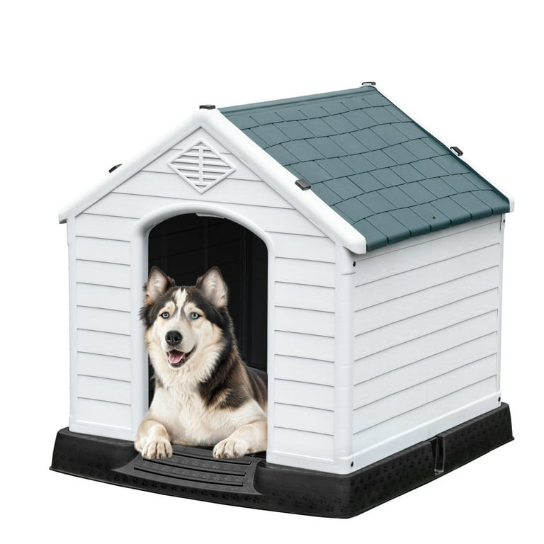Uforic Large Waterproof Plastic Dog House with Air Vents and