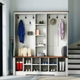thumbnail image 1 of Uforic Large White Hall Tree with Shoe Storage, Coat Rack with Bench for Entryway, Adjustable Shelf, 1 of 6