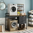 thumbnail image 1 of Uforic Laundry Storage Shelves with Hamper, Washer & Dryer Storage Rack, Brown, 1 of 8