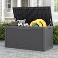 thumbnail image 1 of Uforic Lockable 100 Gallon Resin Deck Box, Heavy-Duty Weather Resistant Outdoor Storage Chest, Versatile Storage Solution for Patio Accessories and Daily Essentials,Dark Gray, 1 of 6