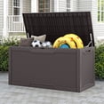 thumbnail image 1 of Uforic Lockable 100 Gallon Resin Deck Box, Heavy-Duty Weather Resistant Outdoor Storage Chest, Versatile Storage Solution for Patio Accessories and Daily Essentials,Dark Brown, 1 of 6