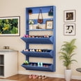 thumbnail image 1 of Uforic Metal Shoe Cabinet with 3 Flip Drawers, Wall Mount Shoe Organizer with Coat Rack, White, 1 of 8