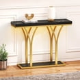 thumbnail image 1 of Uforic Modern Console Table with LED Lights, Faux Marble Entryway Side Table, Gold & Black, 1 of 8