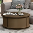 thumbnail image 1 of Uforic Multifunctional Round Rattan Lift-Top Coffee Table – Brown Wood Finish with Hidden Storage, 1 of 9