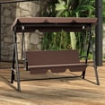 thumbnail image 1 of Uforic Outdoor 3-Person Porch Swing with Stand, Canopy Patio Swing Chair with Removable Cushion, and Weather Resistant Powder Coated Steel Frame, Suitable for Garden, Poolside, Balcony, Backyard, 1 of 10