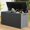 thumbnail image 1 of Uforic Outdoor 80 Gallon Lockable Deck Box, Waterproof for Patio,Dark Gray, 1 of 8
