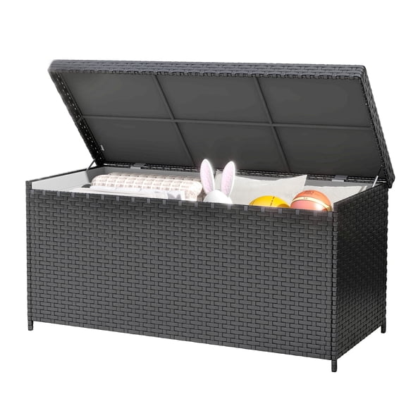 Uforic 260 Gallon Outdoor Storage Deck Box, Large Patio Box for Outdoor Pillows, Garden Tools and Pool Supplies, Waterproof - Black