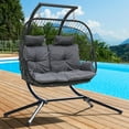 Uforic Outdoor Double Hanging Egg Swing Chair Opulent Seating for Two