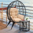 thumbnail image 1 of Uforic Outdoor PE Rattan Egg Chair with Table&Cushion for Patio, Garden, Backyard, Porch, Beige, 1 of 5