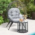 thumbnail image 1 of Uforic Outdoor Rattan Egg Chair with Table, Cushioned for Patio, Garden, Backyard, Porch, Gray, 1 of 6