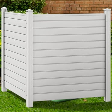 Uforic Outdoor Fence Privacy Screen for Air Conditioner, with Metal Stakes, Ideal for Pool Equipment & Trash Can Enclosure,2 Panels,50"W X 50"H