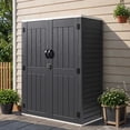 thumbnail image 1 of Uforic Outdoor Storage Shed, 59 Cu Ft Tool Shed Ideal for Garden, Garage & Patio, Lockable Door, Dark Gray, 1 of 9