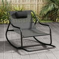 thumbnail image 1 of Uforic Oversized Patio Rocking Chair, Steel Outdoor Lounge Rocker Chair with Textilene Handrail and Footrest - Black, 1 of 9