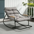 thumbnail image 1 of Uforic Oversized Patio Rocking Chair with Soft Thick Cushion, Steel Outdoor Lounge Rocker Chair with Textilene Handrail and Footrest - Black, 1 of 10