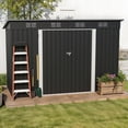 thumbnail image 1 of Uforic Oversized Steel Storage Shed with Ventilation, Lockable Doors, and Sloped Roof for Outdoor, Dark Gray, 1 of 8