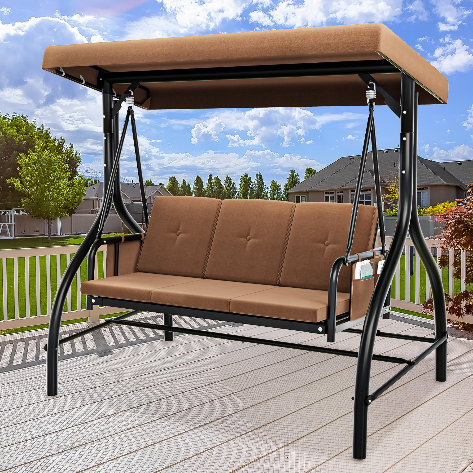 Swing Set Kids Patio Swing Outsunny 2-Seater Outdoor Porch Swing