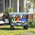 thumbnail image 1 of Uforic Large Collapsible Garden Cart - Durable, Convenient, and Versatile Swivel Wheels for Shopping, Picnic, Camping, Sports, Grey, 1 of 9
