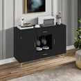 thumbnail image 1 of Uforic Sideboard Buffet with Doors& Drawers???Buffet Cabinet with Adjustable Shelf& Wine Glass Holder, Modern Coffee Bar Cabinet for Living Room, Dining Room,Black, 1 of 6