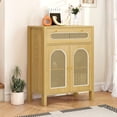 thumbnail image 1 of Uforic Sideboard Buffet with Rattan Doors, Kitchen Storage Cabinet with Drawer & Adjustable Shelf, Natural, 1 of 10