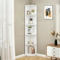 thumbnail image 1 of Uforic Tall Corner Shelf, 5-Tier Bookshelf, Modern Corner Bookcase Display Rack Storage Shelves, White, 1 of 10