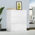 thumbnail image 1 of Uforic White 3-Drawer Lateral File Cabinet with Lock, Wide Metal Stainless Steel Filing Cabinet for Legal/Letter A4 Size, Office Storage Cabinet, 1 of 5