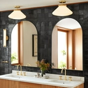 Ufurpie 2 Pack 36"x 24"Arch Wall Mirror,Bathroom Vanity Mirrors,Brushed Aluminum Alloy Frame Arch Mirrors,Wall Mounted Mirrors for Bathroom,Entryway,Black