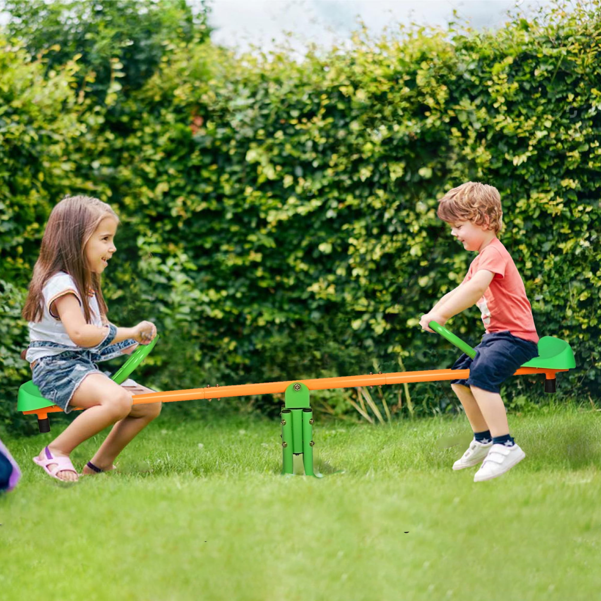 Teeter Totter 360° Spinning Kids Seesaw Outdoor Swivel For