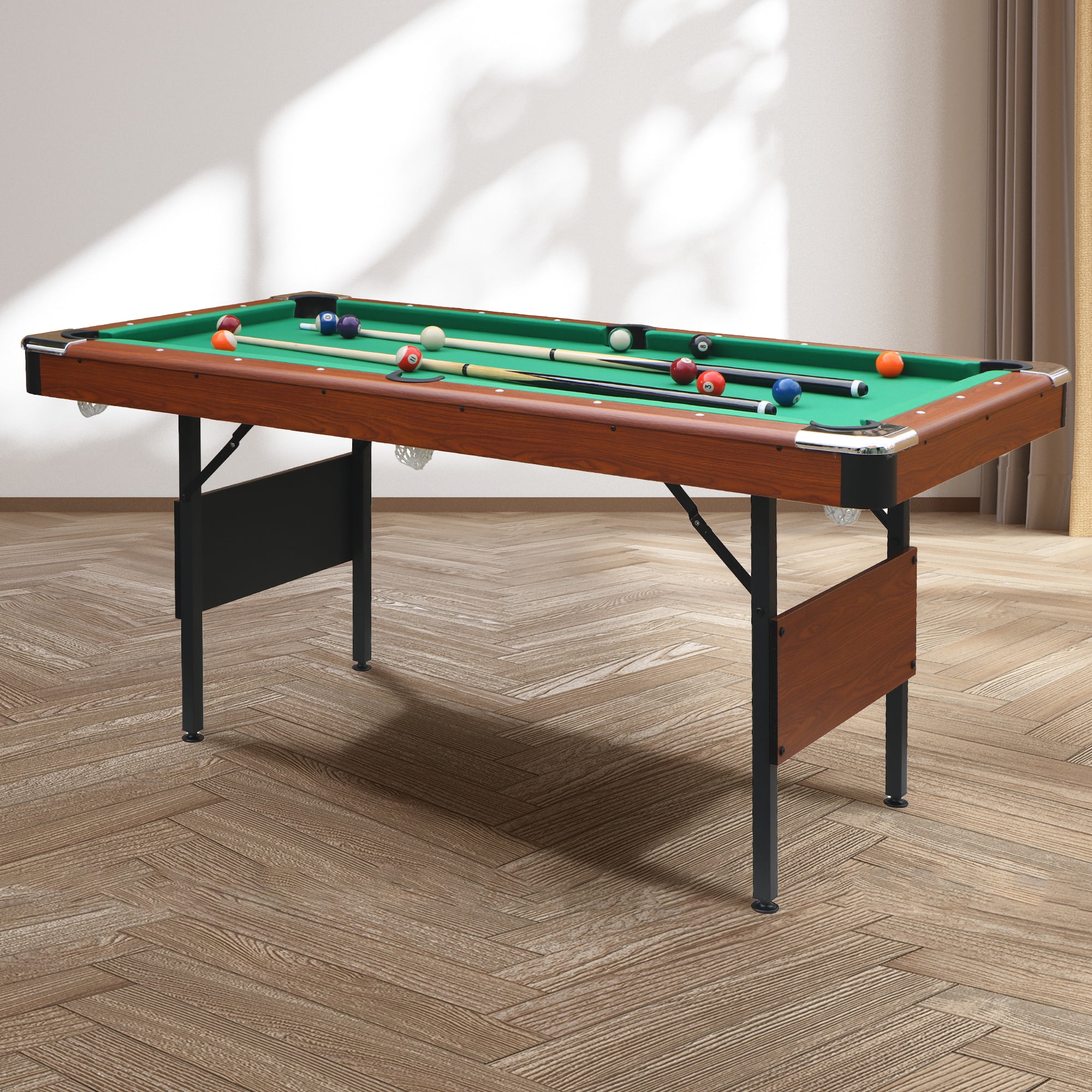 Ufurpie 5.5ft Folding Pool Table,Portable Foldable Billiards Game Table ...