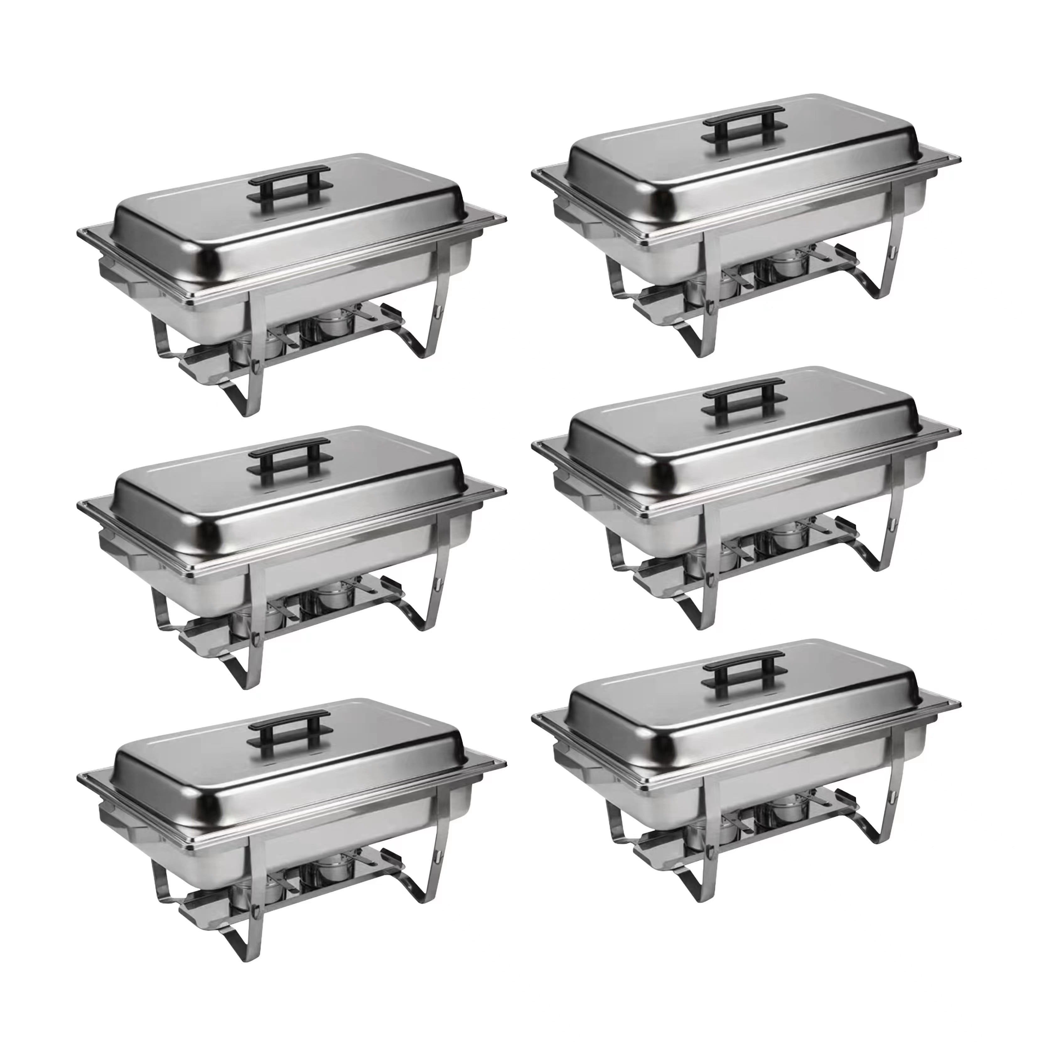 Ufurpie 6 Pack 9 QT Stainless Steel Chafing Dish Buffet Set,Chafers and