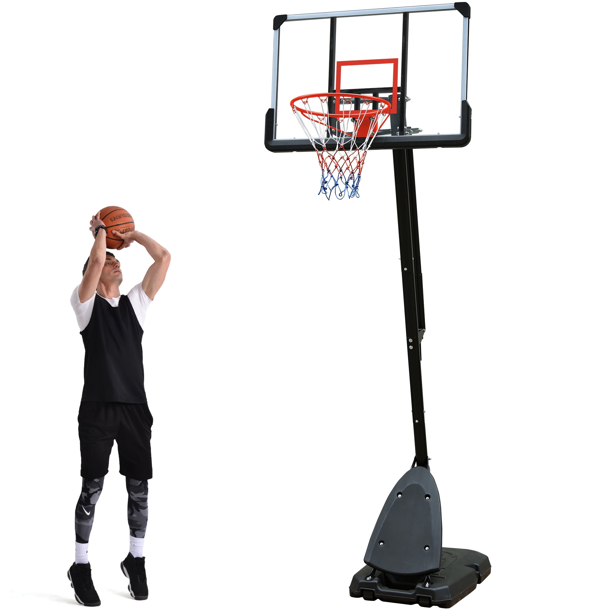 Ufurpie Portable Basketball Hoop 44inch Backboard with LED Lights,7.5