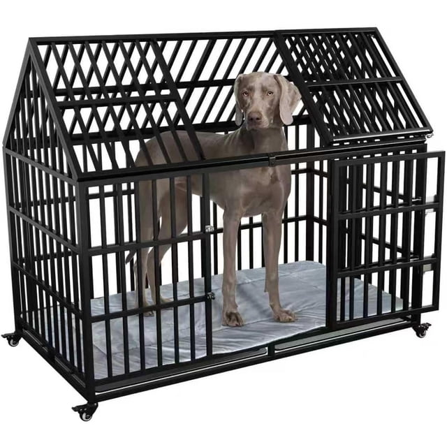 Ufyerutg 54 Inch Heavy Duty Dog Crate Extra Large Dog Cage Kennel ...