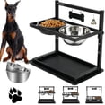 thumbnail image 1 of Ufyerutg Elevated Dog Feeder - Adjustable Height Raised Bowls Stand with Spill Proof Mat and 2 Stainless Steel Bowls for Large & Medium Dogs, 1 of 8