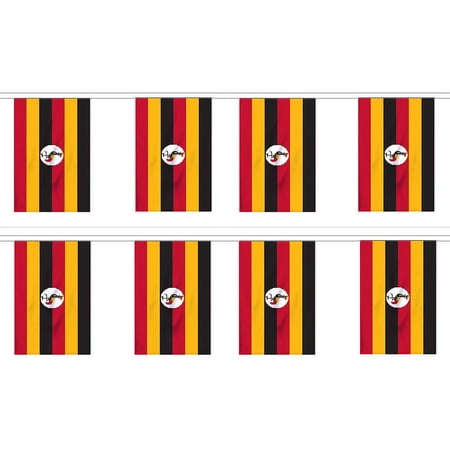 Uganda Country 12x18 Bunting String Flag Banner (8 Flags)