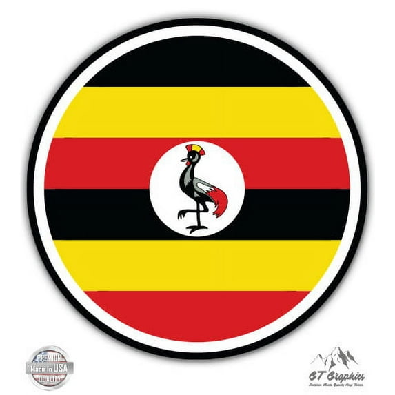 Uganda Flag - 12" Vinyl Sticker Waterproof Decal