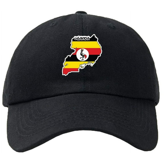 Uganda Map Flag Baseball Cap Hat Hook & Loop Closure - Personalize it!