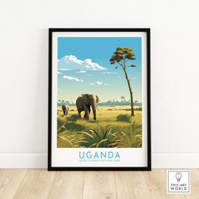 Uganda Wall Art Modern Style Birthday Present Wedding Anniversary Gift Idea Wall Decor