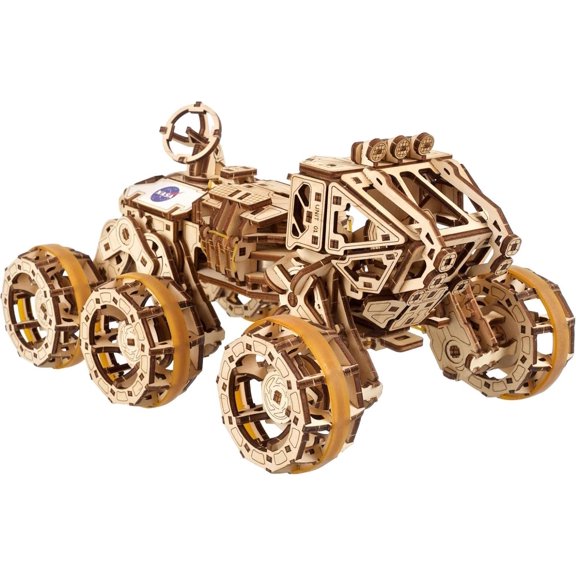 Ugears Manned Mars Rover 3D Puzzle, 562-Parts, 11.9-Inch, Brown