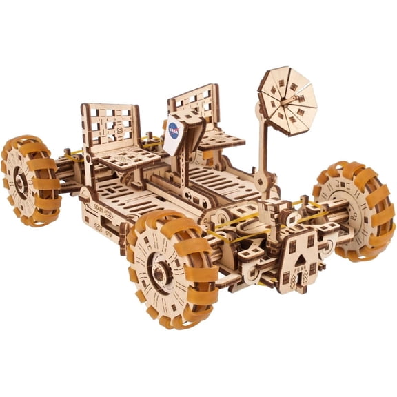 Ugears NASA Lunar Rover 3D Puzzle, 319-Parts, 7.87-Inch, Brown