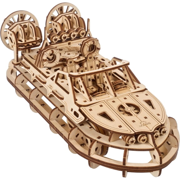 Ugears Rescue Hovercraft, 3D Puzzle, 4.1-inch Height, Brown