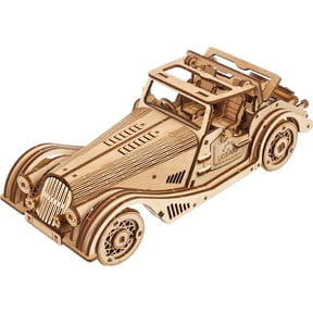 Ugears Sports Car Rapid Mouse, 3D Puzzle, 3-inch Height, Brown