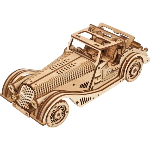 Ugears Sports Car Rapid Mouse, 3D Puzzle, 3-inch Height, Brown
