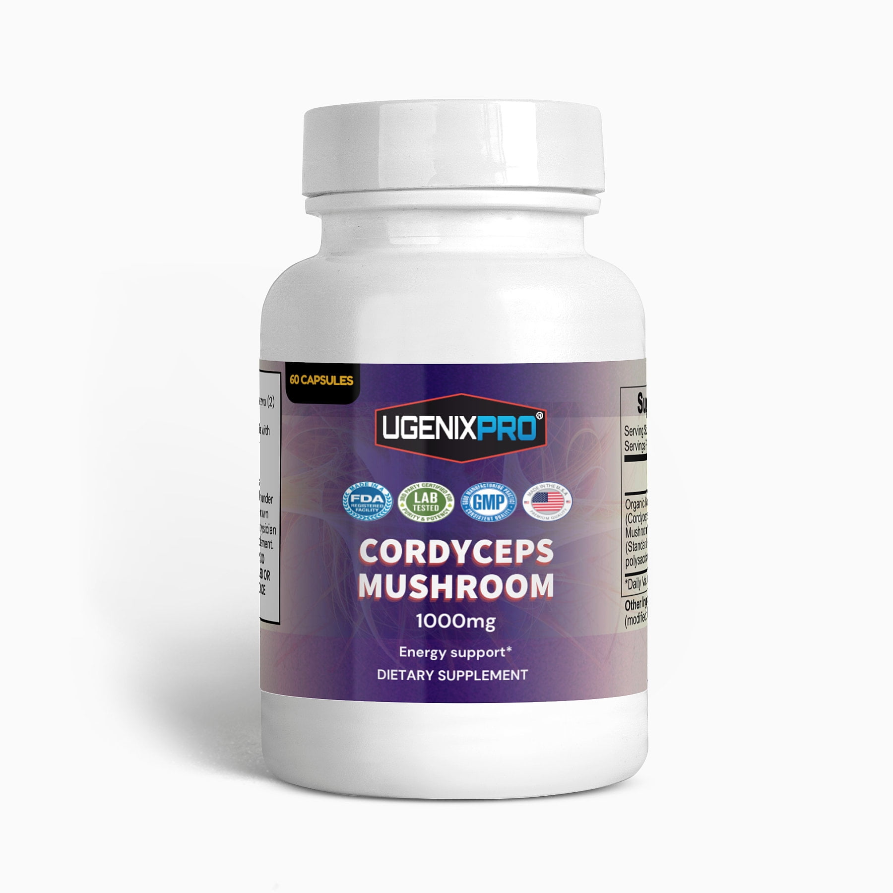 UgenixPRO® Cordyceps Mushroom 1000mg Boost Endurance Anti
