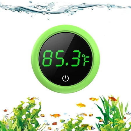 Ugerlov LED Aquarium Thermometer, 5S Refresh Speed Touch Screen Fish Tank, High Accurate to ±0.9°F, Wide Range of Displayed, Energy-Saving and Stick-on Thermometer for Fish, Turtles Green