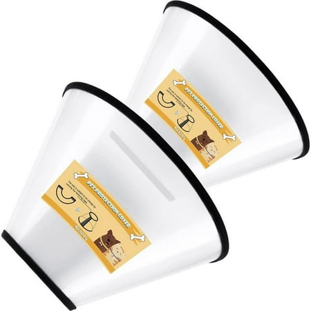 Ugerlov Soft Dog Cone Collar, 2 PCS Flexible Plastic Cone for Dogs After Surgery, Dog Recovery Collar, Adjustable E-Collar for Small,Medium,Large Dogs Cat S