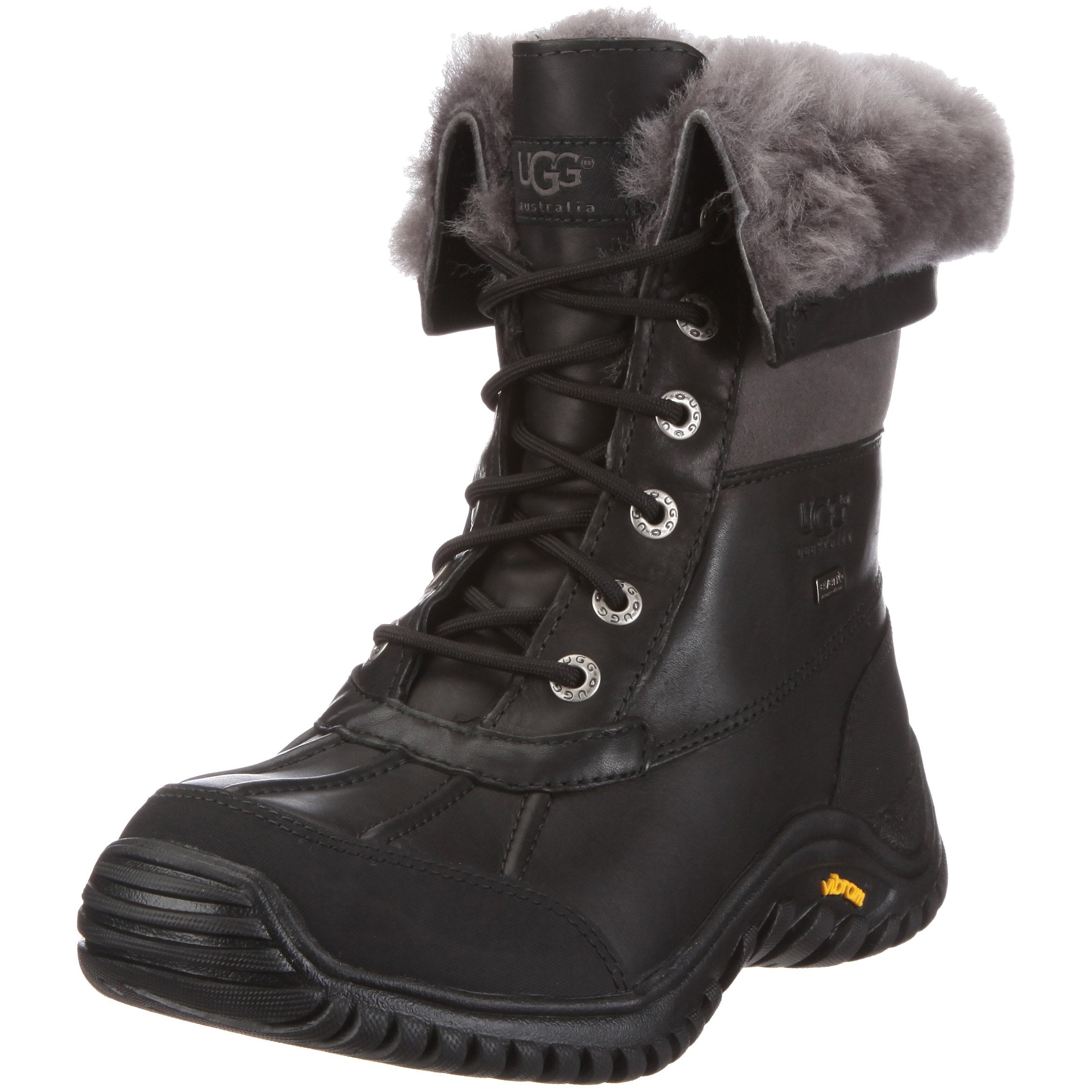 Ugg Adirondack Boot Ii Leather Boots Black Grey Walmart