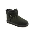 thumbnail image 1 of Ugg Australia Mini Bailey Button Youth  Round Toe Suede Black Winter Boot, 1 of 5