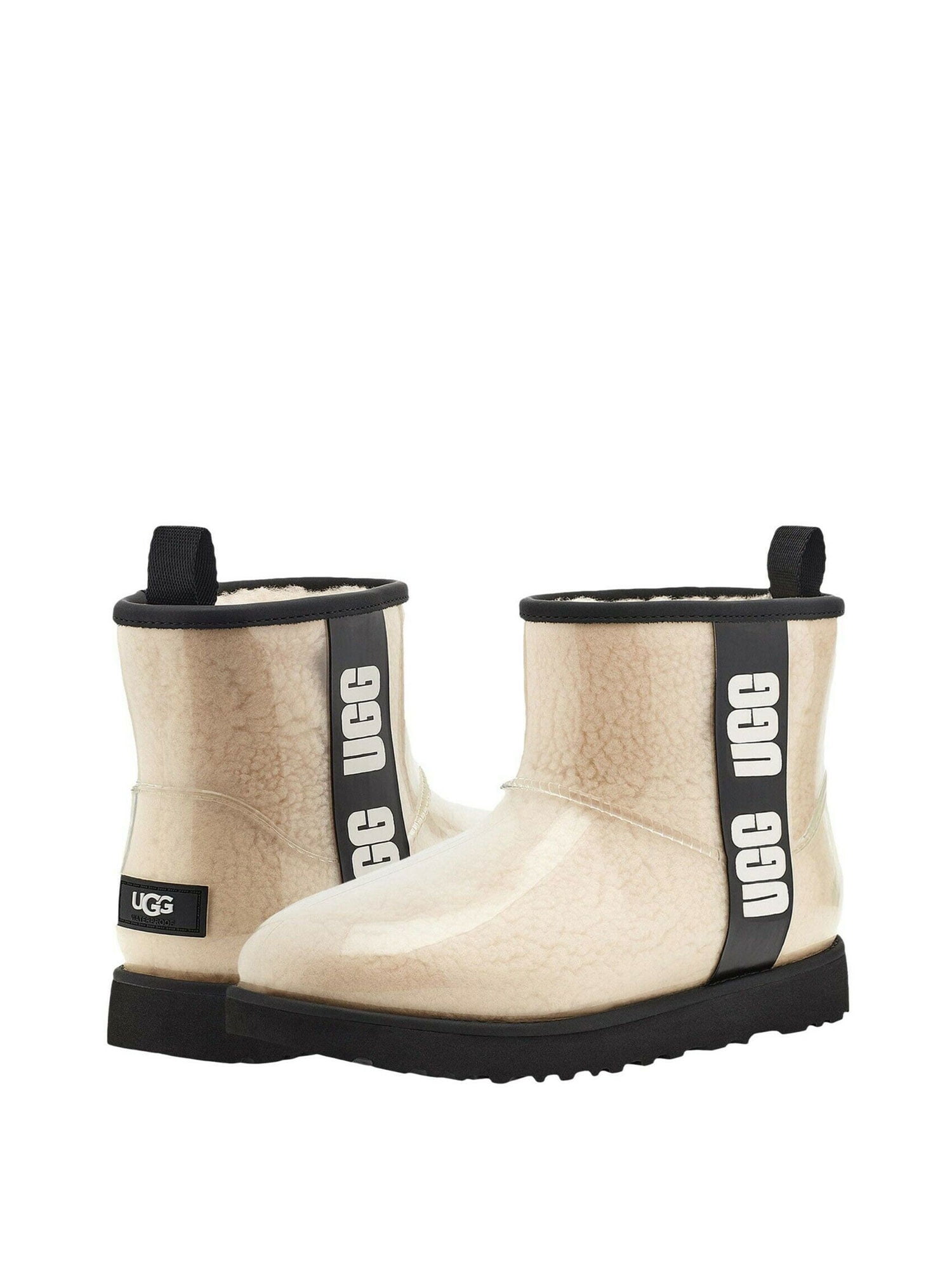 UGG Women's Classic Clear Mini Boot in Natural/Black, 6 US
