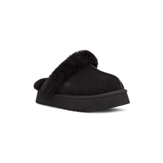 Ugg Disquette Women's Leather Fur Lined Chunky Slide Slippers