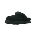 thumbnail image 1 of Ugg Disquette Women's Leather Fur Lined Chunky Slide Slippers, 1 of 3
